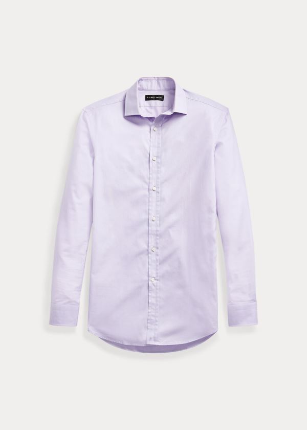 Camisa Ralph Lauren Hombre Morados - Cuff End-on-End - GHJUQ1349